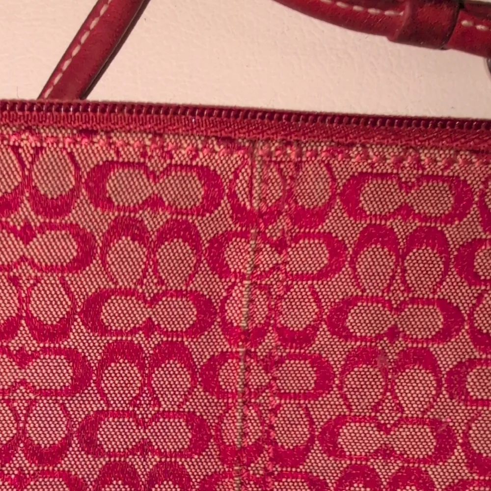 Coach Signature C Red Wristlet - Vintage